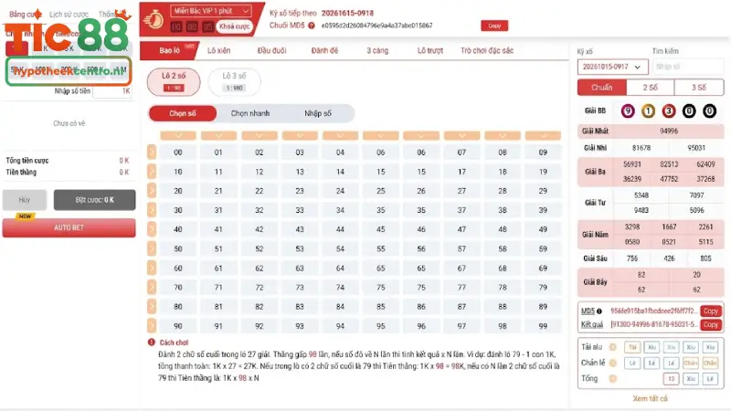 Các hình thức đặt cược số đề TIC88 phổ biến nhất