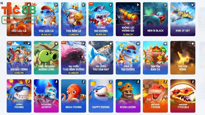 Top các sảnh game Bắn cá TIC88 được yêu thích nhất
