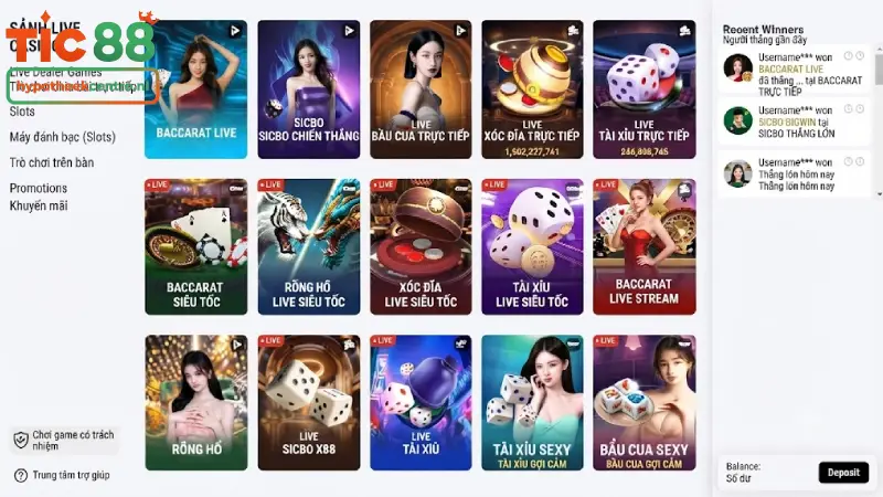 Top trò chơi đánh bài TIC88 không thể bỏ qua tại sảnh Live Casino