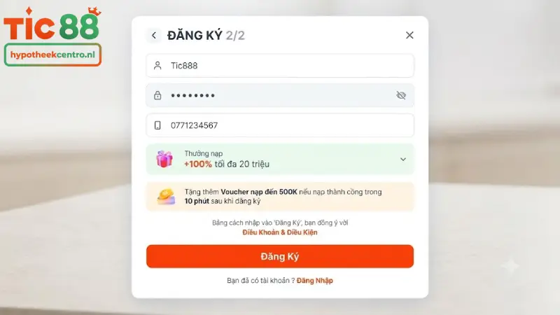 Hướng dẫn từng bước đăng ký TIC88 chuẩn xác nhất